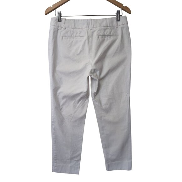 Talbots Hampshire Straight Ankle Pants Womens 6 Petite White Textured Classic - Picture 2 of 11